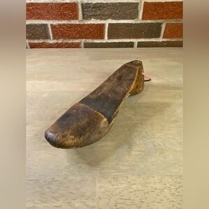 Primitive Antique Hand‎ Carved Colonial Wooden Shoe Form Mold Cobbler 1800's